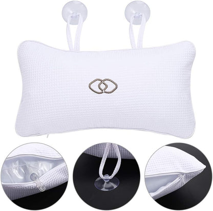Inflatable Bath Pillow with Suction Cups | Anti-slip Non-Slip Bathtub Pillow Bath Cushion for Bathroom Home Spa Headrest