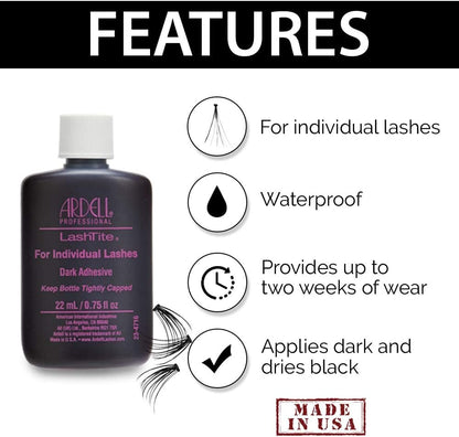 Ardell Professional Lashtite For Individual Eyelash Dark Adhesive 22ml / 0.75 fl.oz.
