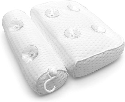 Rio Luxury Spa Bath Pillow Ergonomic Design - Soft 3D Air Mesh Technology &amp; 6 Strong Suction Cups Help Support Head Neck Back Shoulder Home Relaxation Routine, Fits All Baths, Quick Dry Hook