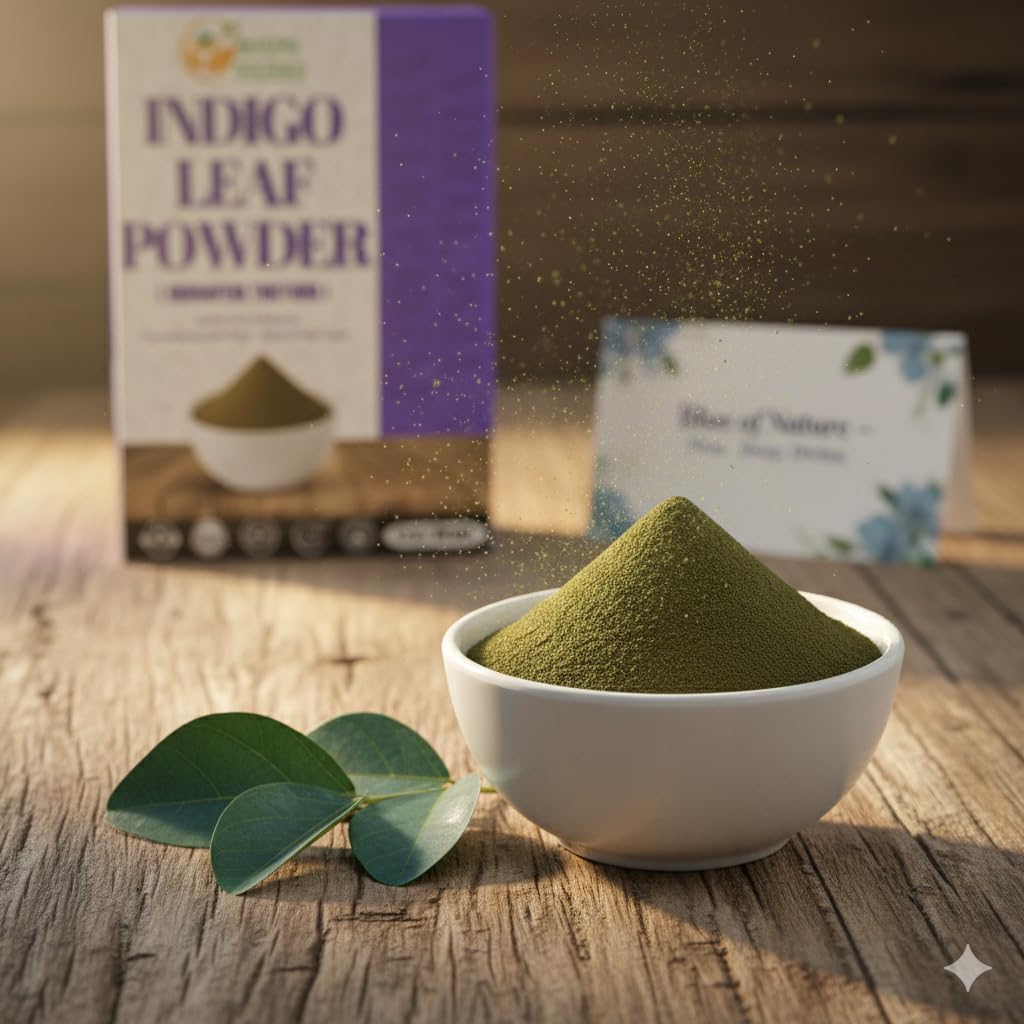 Herbs Botanica Indigo Powder For Hair - Indigofera Tinctoria (100% Natural Organically Henna Grown) 150 Grams / 5.3 Oz Natural Black Hair Dye, Natural Henna Herbs And Corps