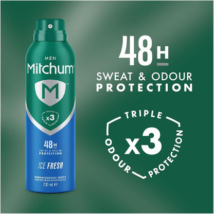 Mitchum Men Triple Odor Defense 48h Protection Deodorant Spray, 200ml