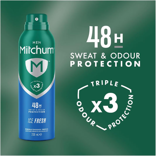 Mitchum Men Triple Odor Defense 48h Protection Deodorant Spray, 200ml