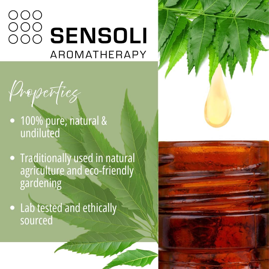 Neem Oil 100ml - 100% Pure Cold-Pressed Carrier - Natural Botanical for Skin, Hair, Plants &amp; Gardening Use