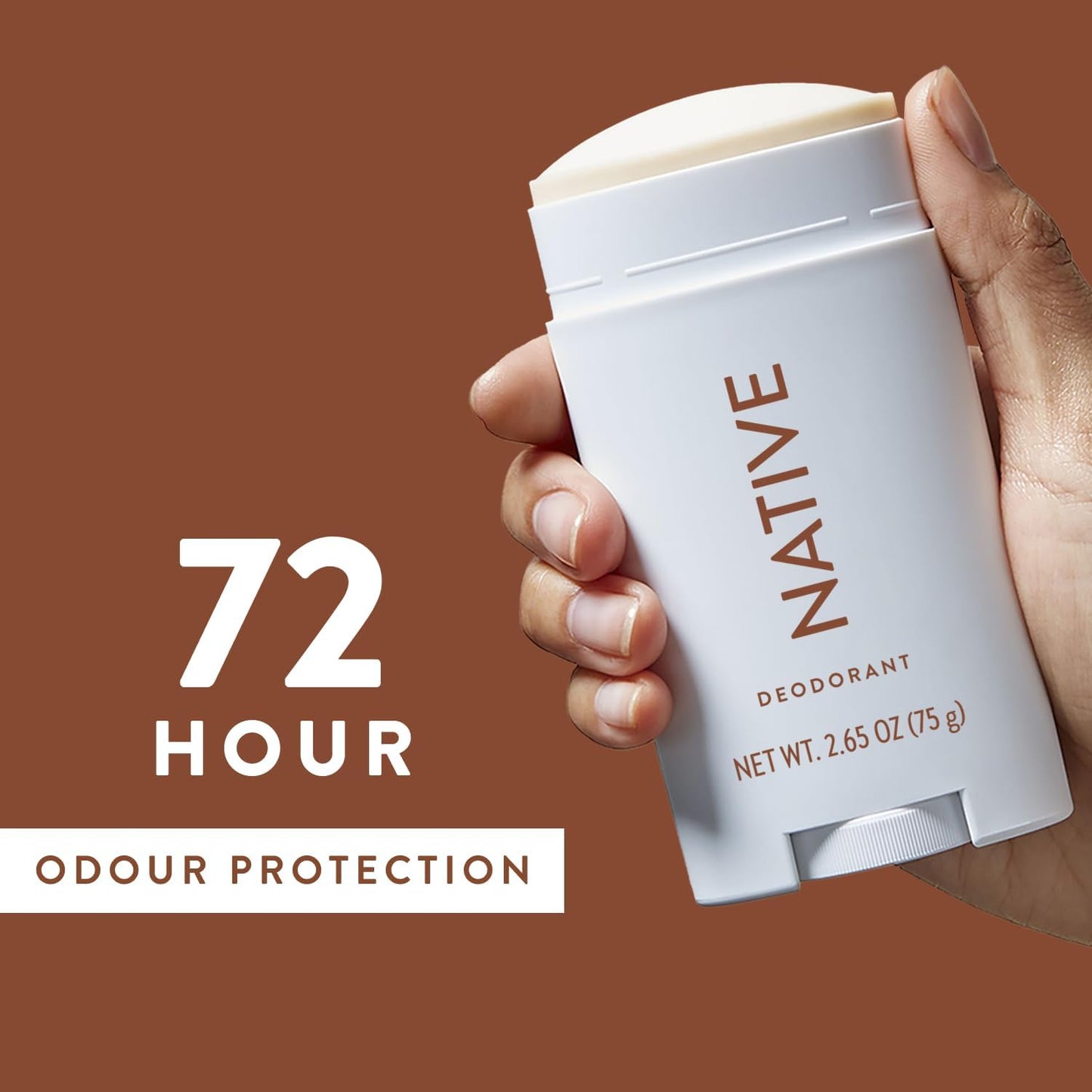 Native Deodorant Womens &amp; Men – Alcohol &amp; Aluminium Free - Coconut &amp; Vanilla Scent - Naturally Derived with Shea Butter, Coconut Oil &amp; Baking Soda - 72 Hour Odor Control (75g)
