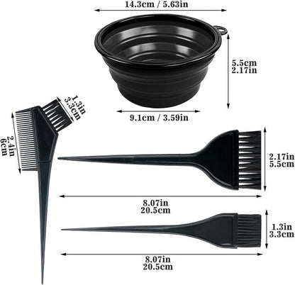 NEPAK 18 Pcs Hair Dye Brush and Bowl Kit,Hair Dying Tools Kit,DIY Beauty Salon Hair Bleaching Tools,Including Mixing Bowl, Ear Cover, Hair Shawl, Gloves, Hair Clips