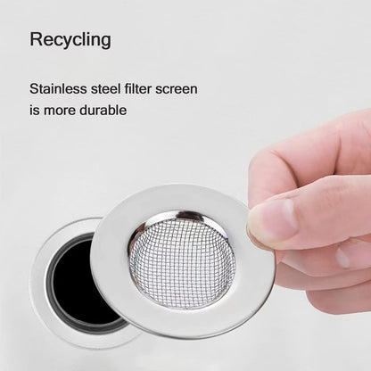 2 PCS Kitchen Sink Strainer,7.8 CM Stainless Steel Drain Strainer,Bathroom Shower Hair Filter Catcher,Prevent Clogging,Fine Mesh for Bathtub, Wash Basin,Kitchen Sink, Bathroom