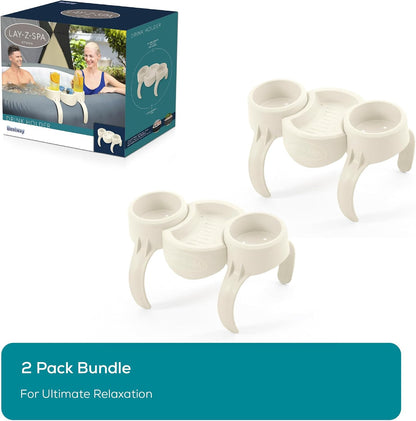 Lay-Z-Spa 60306 Hot Tub Drinks Holder and Snack Tray, Inflatable Spa Accessory, Double Pack