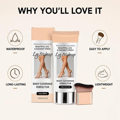 Body Concealer For Legs With Brush, Leg Make Up To Cover Veins, Waterproof Leg Makeup With Full Coverage, Long Lasting Non Transfer &amp; Sweat Proof For Leg Foundation, 100g