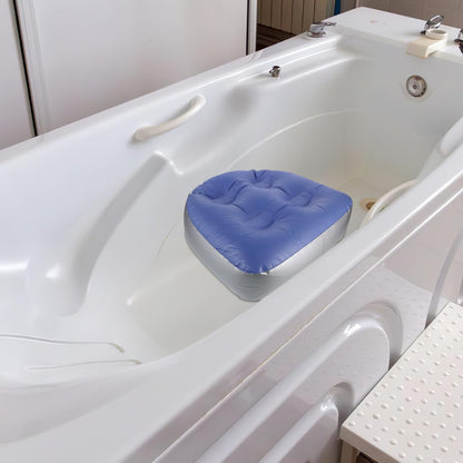 2pcs Inflatable Bath Seat Cushion Suction Cups Blue Thickened Portable Spa Shower Cushion Pads Adult Bathtub Seat for Bathroom Accessories