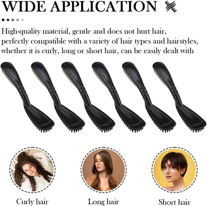 FERCAISH Professional Hair Dye Brushes, 6 Pack, Black, Plastic, Women's Hair Comb, Salon &amp; Home Use, Balayage, Travel-Friendly