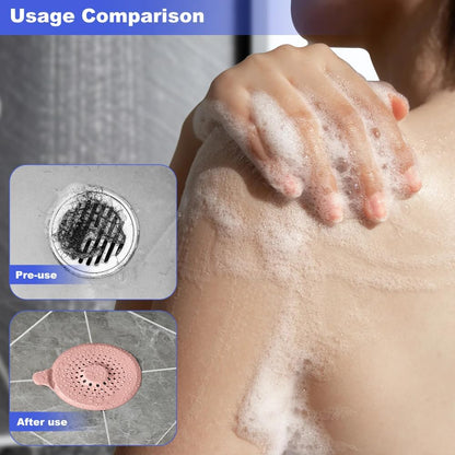 Silicone Drain Protector with Sucker, 4pcs Silicone Drain Protector, Sink Strainer Protector Hair Catcher for Shower Drain with Strong Suction Cup Sink Strainer Protector Shower Drain Cover