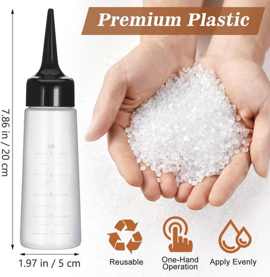 Hair Color Applicator Bottle, Plastic Oil Bottle for Hair, Empty Applicator with Tip Scale for Salon Shampoo Treatment Coloring Paint Squeeze Design, Coloring Paint Art Glue