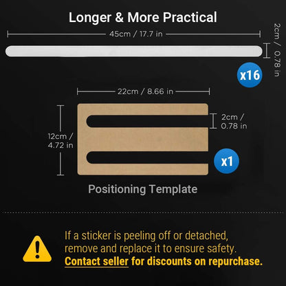 ecooe 16 Pieces Non Slip Stickers Shower Stickers Bath Safety Strips Transparent Self-Adhesive Non Slip Strips Stickers for Bathtubs Showers with Acrylic Board for Positioning