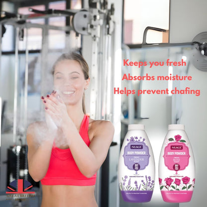 NEW Nuage Talc Free Body Powder 250g x 4 Pack – Fresh Lavender, Rose, Water Lily &amp; Cherry Blossom – Moisture-Absorbing Talc Free Powder for Women &amp; Men by GBH