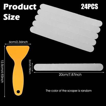 Giantree 24Pcs Shower Floor Non Slip Stickers, Transparent Anti Slip Showers Sticker, Showers Sticker for Safety Bathroom Tubs, Non Slips Stickers for Bath, Tub, Shower, Pool, Stairs, Kitchen