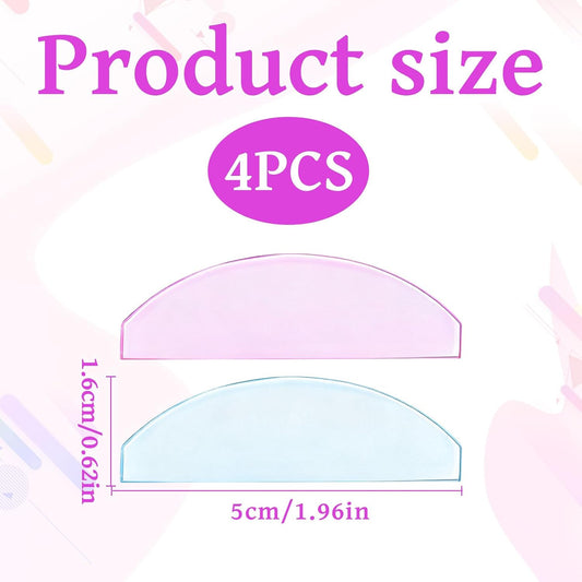 Korean Lash Lift Shields Flat, 4pcs Lashes Lifts Pads, Glueless Lash Lift Shields for Softening Lashes, Ultra-Thin Adhesive Design, Reusable(Light Pink and Blue)