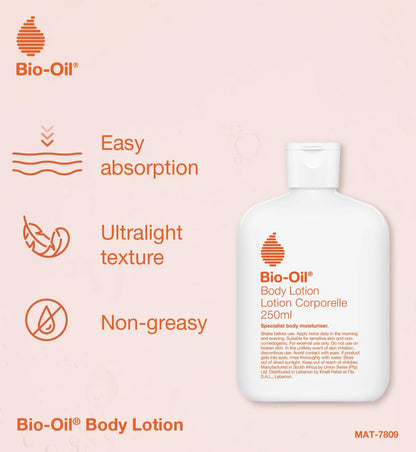 Bio Oil Body Lotion (250ml) - Ultra Light Skin Care Moisturising Lotion For Dry Skin - Non-Greasy Daily Moisturiser With Oil-In-Water Technology - Hydrates &amp; Replenishes Dry Skin
