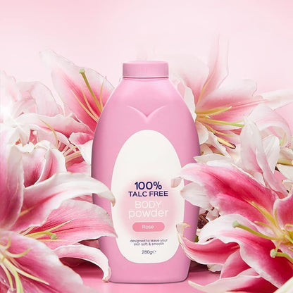 Body Powder Talc Free 250g Rose &amp; Lavender Scents Talc Free Body Powder for Women &amp; Men Silky Smooth Skin Vegan, Moisture-Absorbing Formula for Softness &amp; Freshness