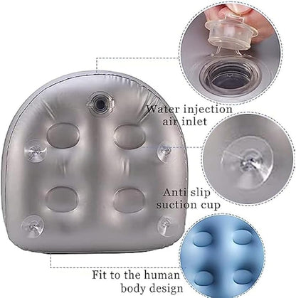 4 PCS Inflatable Booster Seat, Cushion Spas Booster Seat Back Pad, Pillow with Non-Slip, Soft Spa Cushion Massage Mat for Indoor or Outdoor Spa &amp; Rest