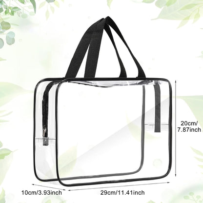 Clear Wash Bag for Toiletries, Large Clear Travel Toiletries Bag Thickened PVC Waterproof Makeup Bags with Handles Travel Wash Bag with Zippers for Women Girls Men