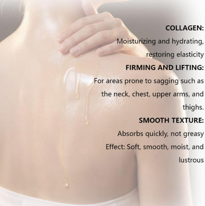 Oil, Collagen Lifting Body Oil for Skin Tightening, Firming Moisturizer, Nourishing Hydrating Massage Oil for Neck, Chest, Arms, Thighs, Mature Skin Care，1