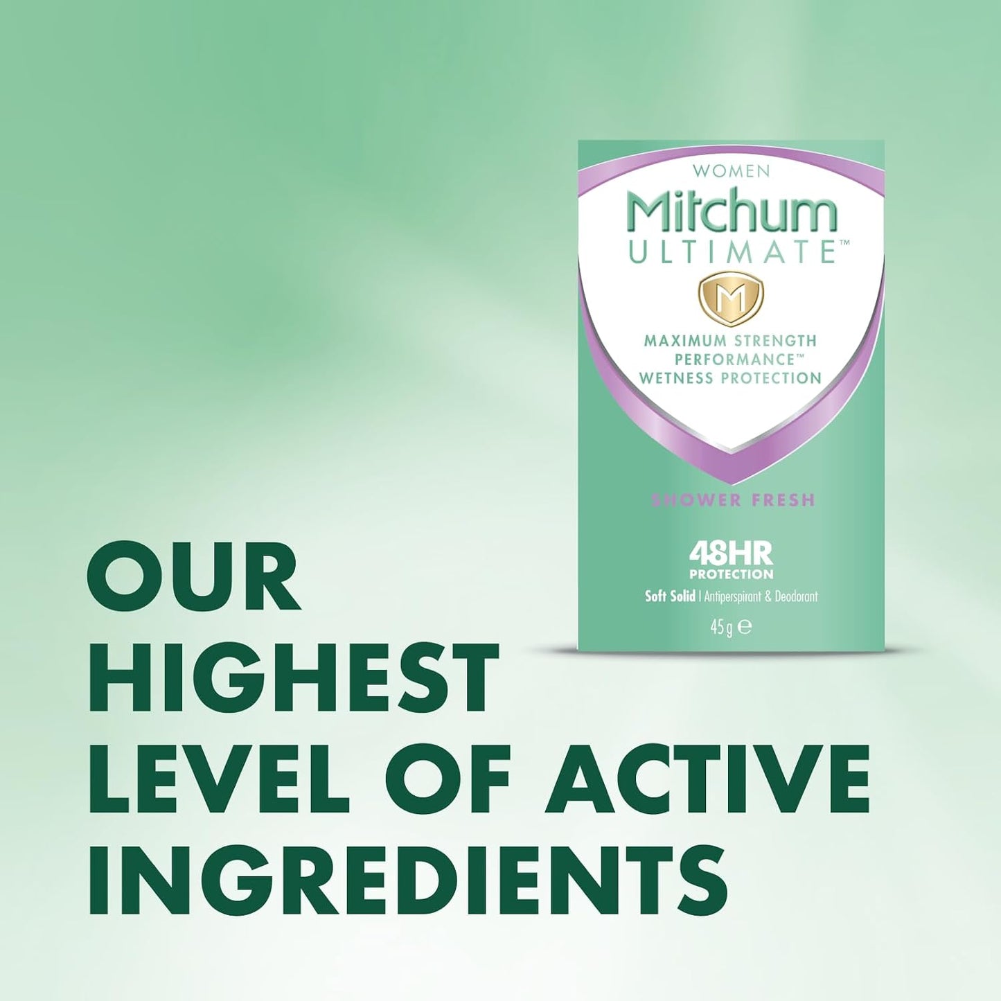 Mitchum Ultimate Women 48HR Protection Soft Solid Shower Fresh Antiperspirant &amp; Deodorant 45 g