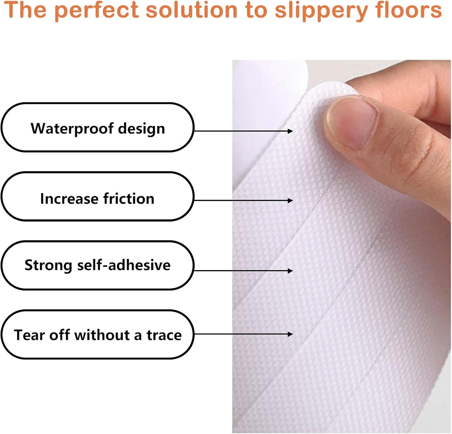 36pcs Non Slip Bathtub Stickers - High Adhesive Anti Slip Shower Grips (Clear)