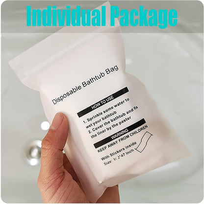 Disposable Bathtub Cover Liner 12 Individual Packs, Large (102x47') Bathtub Covers Liner Bag for Travel and Household, Portable Bath tub Liner Plastic Bag by Ausaulac