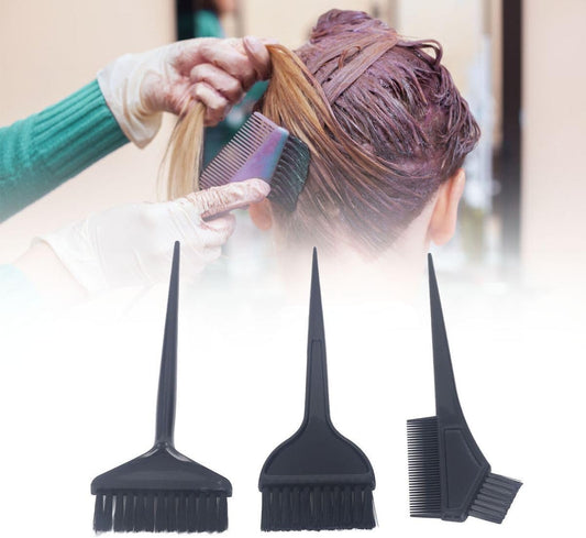 3 Piece Hair Dye Tools for DIY Coloring - Salon Dyeing Kit With Applicator Brush for Hair Tint