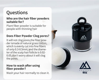 Black Hair Building Fibers - Loss Concealing Powder Spray for Thinning - Solution for Women and Men, 5.2g