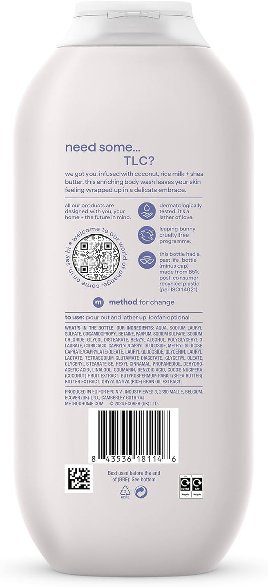 Method Body Wash, Simply Nourish, Shower Gel, Coconut, Rice Milk And Shea Butter Scent, Pack of 1, 532ml