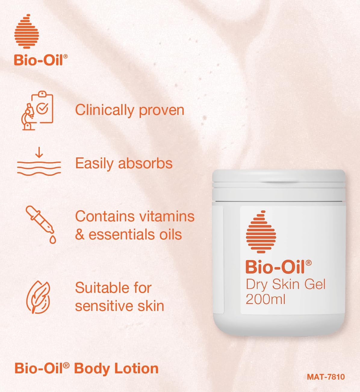 Bio Oil Moisturising Skin Gel (200ml) - Gel Moisturiser For Body &amp; Face - Clinically Proven To Improve Dry Skin - With Vitamins &amp; Essential Oils - Fast Absorbing