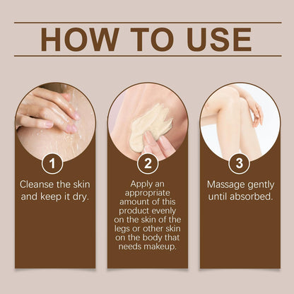 Body Coverage Perfector Waterproof, Leg Makeup Waterproof No Transfer, Tattoo Cover Up Cream, All Over Complexion Perfector with Extra Large Body Makeup Brush, Long Lasting Moisturizing Concealer