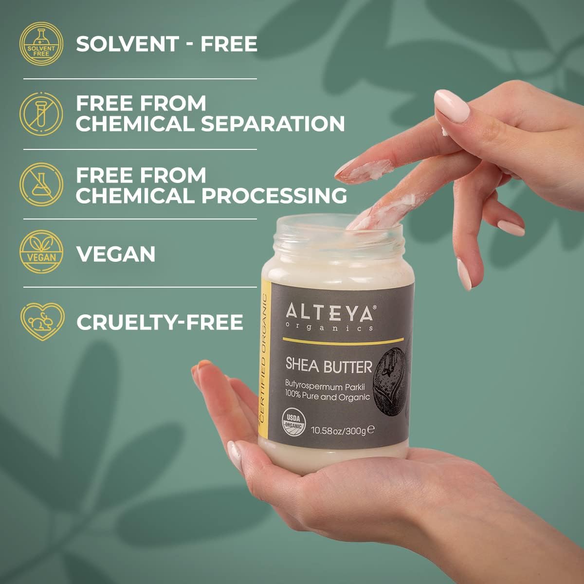 Аlteya Organic Shea Butter 300g - USDA Certified Organic 100% Pure, Natural - All Skin Types Body Butter - Face, Lips, Hair - Nourishes,Protects, Moisturizes