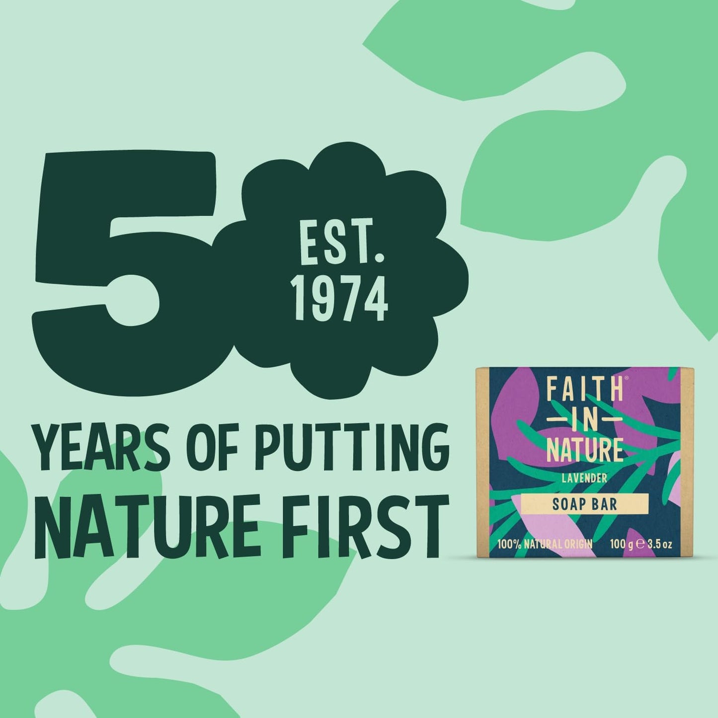 Faith In Nature Natural Lavender Hand Soap Bar, Relaxing, Vegan &amp; Cruelty Free, No SLS or Parabens, 100g