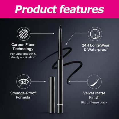 1 Pcs Eyeliner Pen, 001 Intense Black, Waterproof Black Eyeliner Pencil | Smudge-Proof 24HR Long Lasting Eye Makeup, Ultra-Creamy Retractable Gel Liner for Waterline &amp; Smokey Looks
