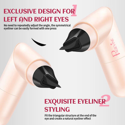 Dual Head Winged Eyeliner Stamp Pen with Left Right Wing Stamp | Black Liquid Eyeliner Smudge Proof Waterproof Long Lasting Quick Dry Eye Liner, Easy Cat Eye Makeup for Beginners