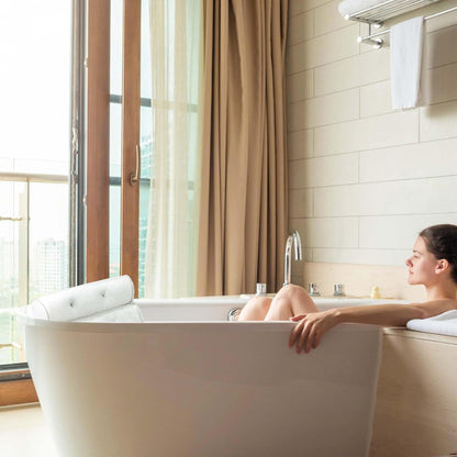 1pc Bath Pillows for Head and Neck, Bath Pillow for Bathtub with 6 Non-slip Suction Cups, Suitable for Soft Bathtub Pillow for Relaxing Baths - White, 35x33x5cm