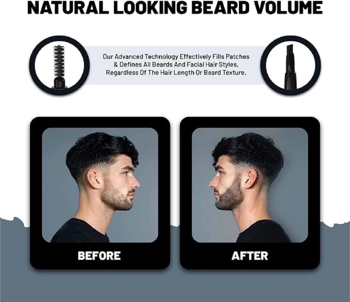 VOID Homme Beard Pencil Filler (Black, Set of 4) Instant Beard Filler Pen for Thicker Beard, Mens Beard Filling Pen Kit, VOID Beard Filler Pen for Beard Thickener and Waterproof Beard Filler Kit