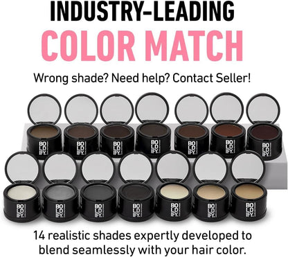BOLDIFY Hairline Powder - Root Touch Up Hair Color for Gray Coverage - Bald Spot Concealing Hair Powder for Women and Men - 24-Hour Stain-Proof - Dark Brown