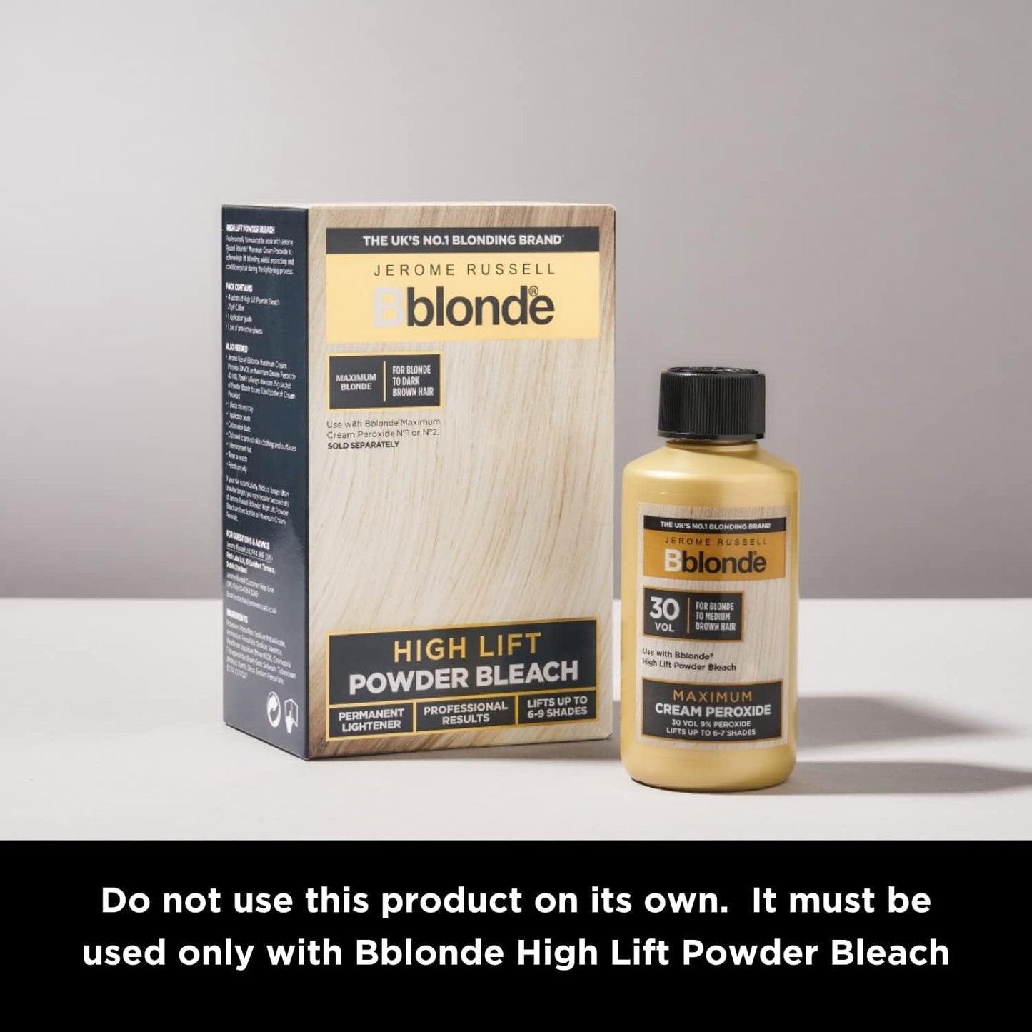 Jerome Russell Bblonde Maximum Lift Cream Peroxide 30 Vol - Permanent Blonde Hair Dye for Blonde to Medium Brown Hair Colour, Hair Bleach with 9% Peroxide &amp; Avocado Oil, Lifts 6-7 Shades, 75ml