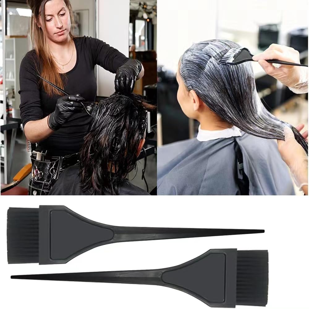 Lmyzcbzl Hair Coloring Brush, 2 Pcs Hair Dye Brush, Hair Dyeing Comb Brush, Applicator Tools, for DIY Hair Coloring （20 cmx3.5 cm)