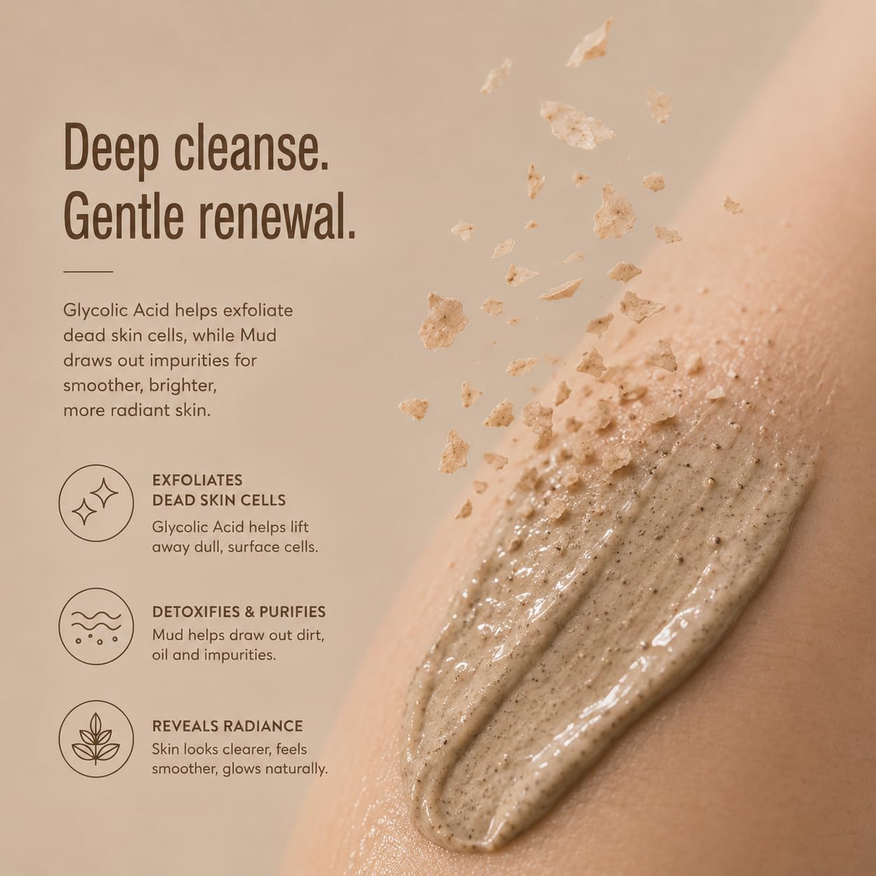Pixi Beauty Glow Mud Cleanser | Purifying Daily Cleanser with 5% Glycolic Acid | Gently Exfoliates &amp; Purifies Without Stripping | Deep Pore Cleanse &amp; Brighten | 4.57 fl. oz / 135 ml