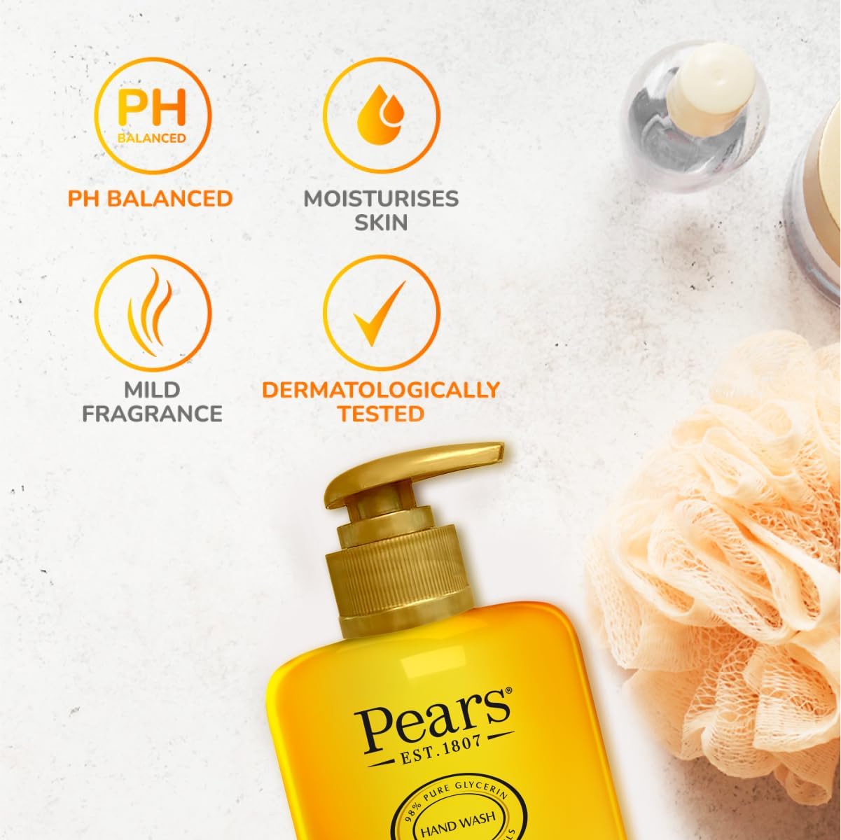 Pears Pure &amp; Gentle Moisturising Liquid Hand Wash - Enriched with Glycerin and Formulated with Natural Oils, 10x More Moisturiser* - Soap-free Cleanser Ideal for Men and Women | 250ml (3 Pack)