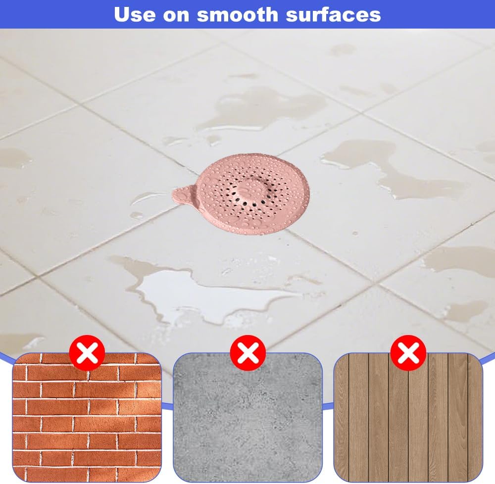 Silicone Drain Protector with Sucker, 4pcs Silicone Drain Protector, Sink Strainer Protector Hair Catcher for Shower Drain with Strong Suction Cup Sink Strainer Protector Shower Drain Cover