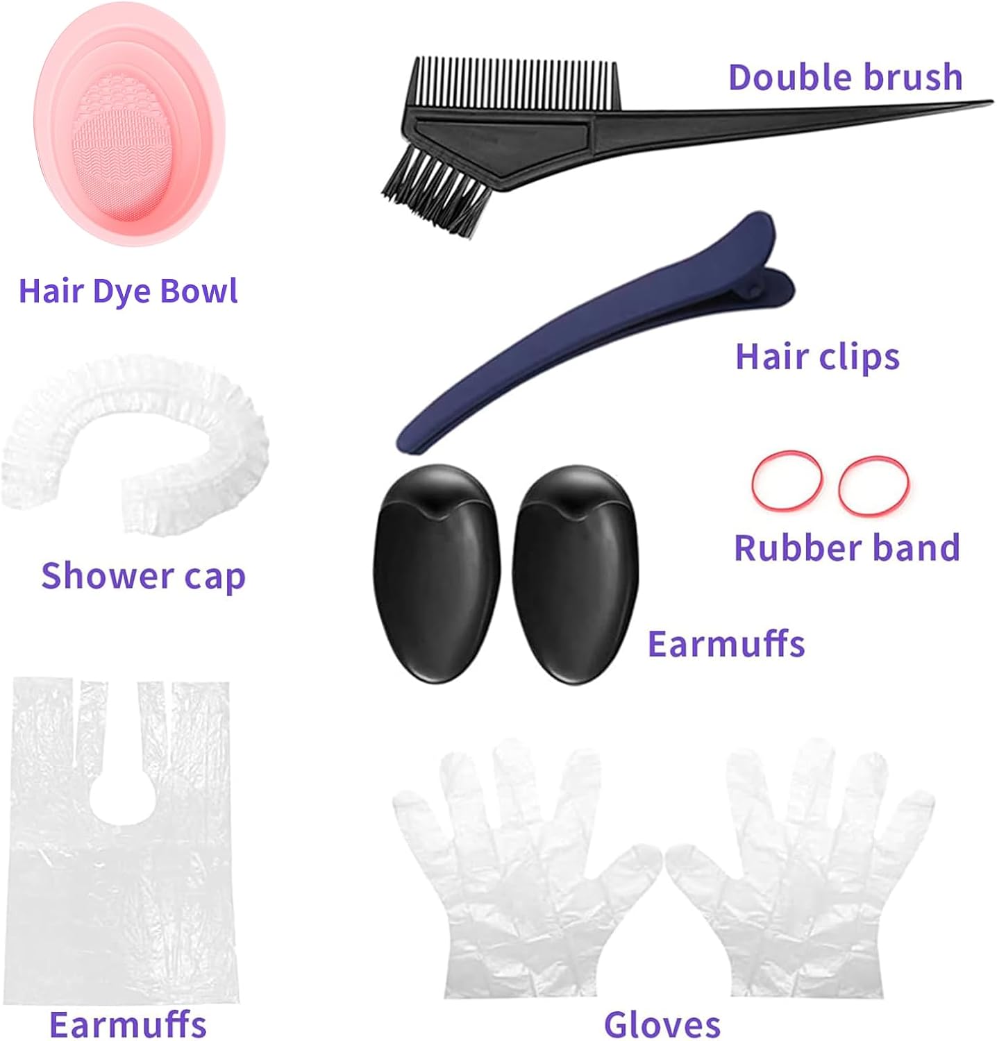 Hair Highlighting Kit Disposable Highlight Cap Coloring Dye Tool Set for DIY Salon Hair Dye Tools, Colouring Tools &amp; Accessories