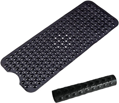 Armo® Transparent Anti Slip Shower Bath Mat Strong Mould &amp; Mildew Bathroom Mat PVC Mat Washable Bath Mat 70CM x 38CM (Black)