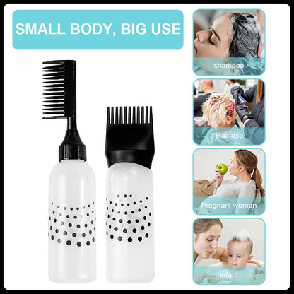 Hair Oil Applicator Bottle, 3pcs Root Comb Applicator Bottle with 1 Hair Massager, Scalp oil Applicator with Graduated Scale for Salon Home DIY