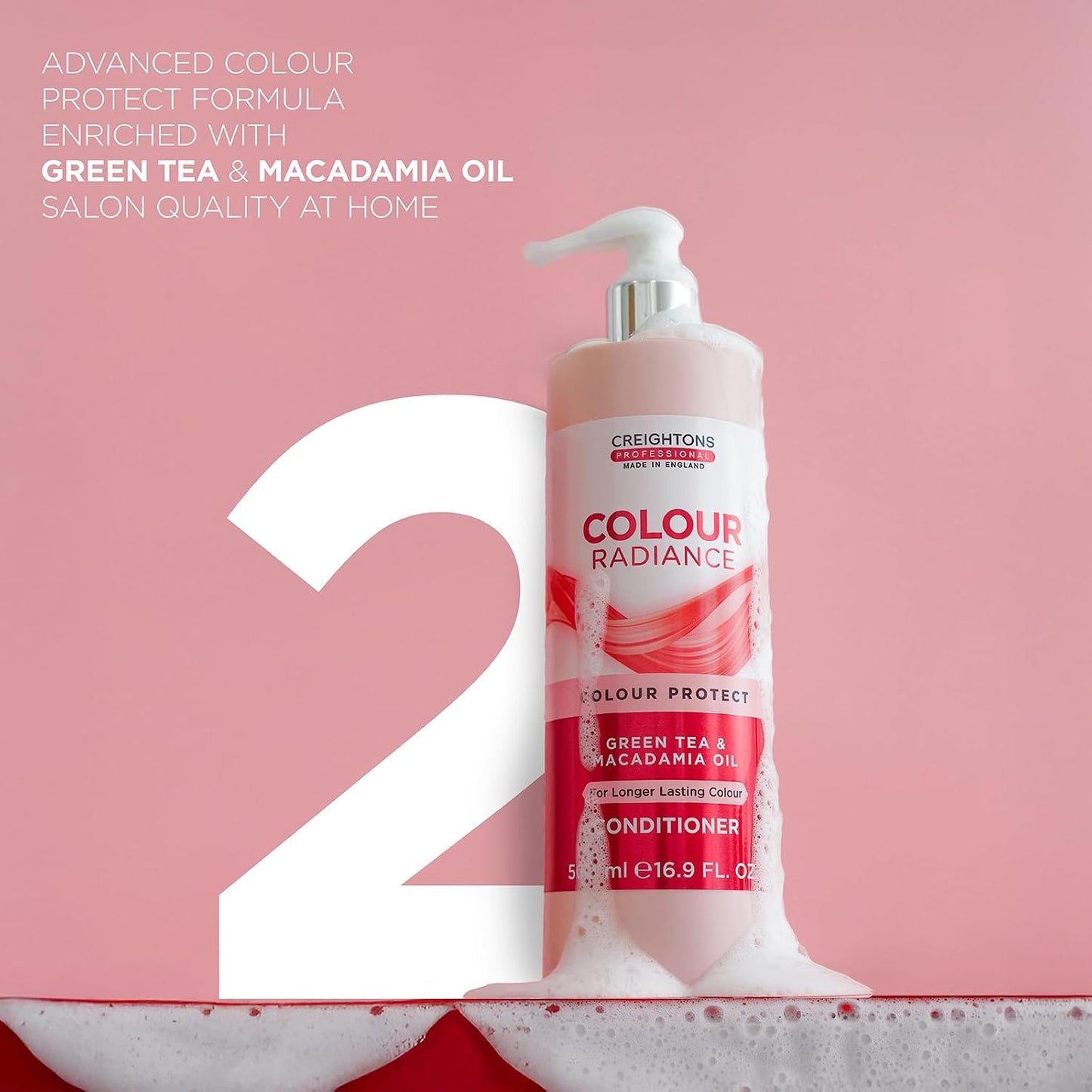 Creightons Professional Colour Radiance Conditioner 500ml | Colour Protect Moisturising, For Coloured Hair, Green Tea &amp; Macadamia Oil, Long-Lasting Colour &amp; Shine