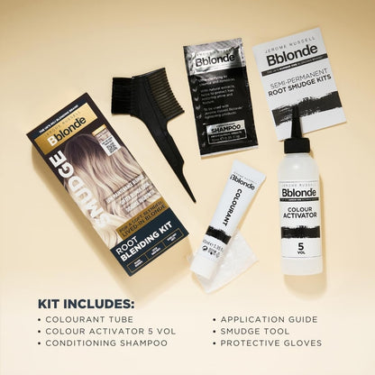 Jerome Russell BBlonde SMUDGE Root Blending Kit SUBTLE COOL | Professional Root Blending Kit | Colour Refresher | Regrowth Disguise | Natural, Soft, Lived-In Blonde